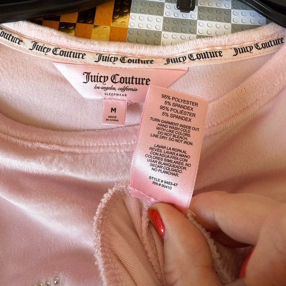New Juicy Couture Pink Velour Bling Top & Pants 2 Piece Set - Picture 14 of 17